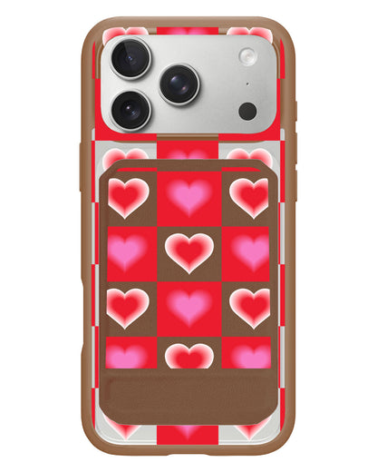 iPhone Magnetic Multifold Wallet - Love Checkered