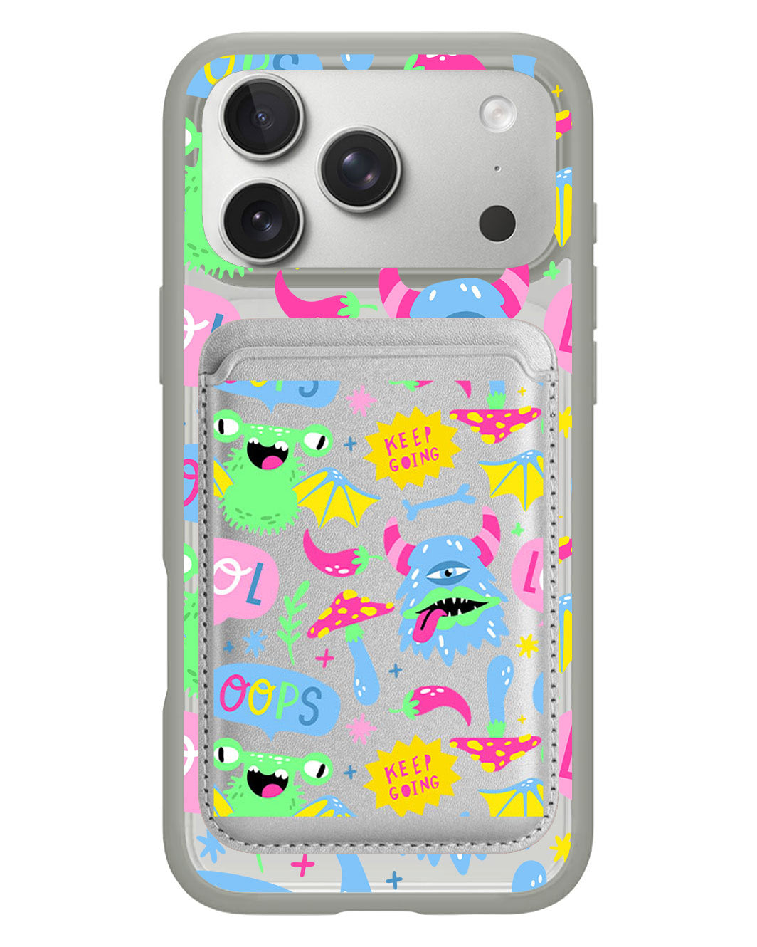 iPhone Magnetic Wallet Case - Monster Say Keep Going