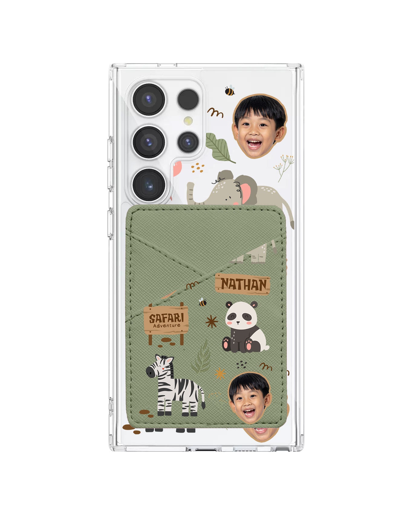 Android Phone Wallet Case - Face Grid Safari 2.0