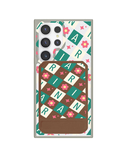 Android Magnetic Multifold Wallet - Flower Grid Monogram 4.0