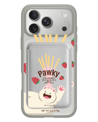 iPhone Magnetic Wallet Case - Pawky Cat