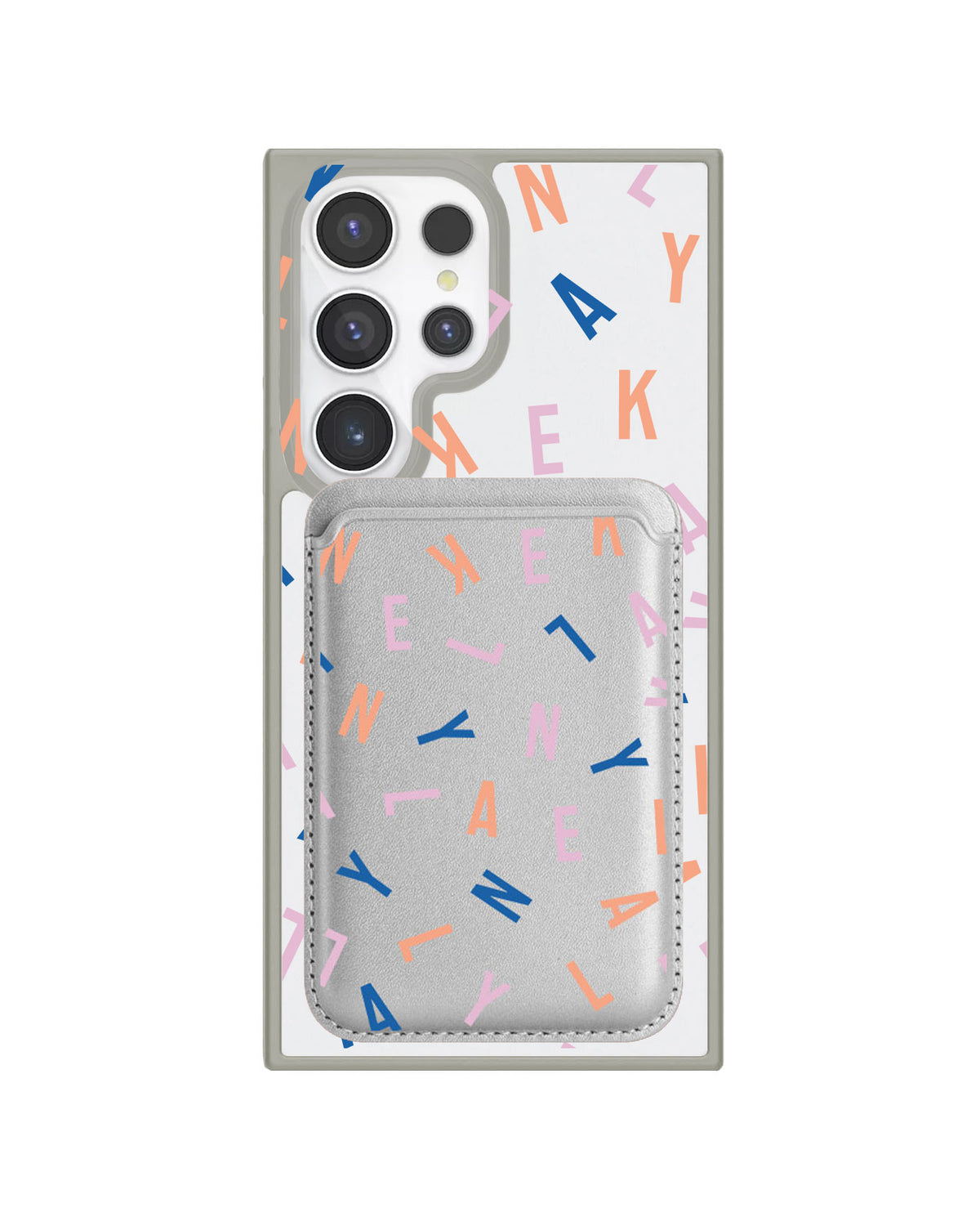 Android Magnetic Wallet Case - Monogram 1.0 Rainbow