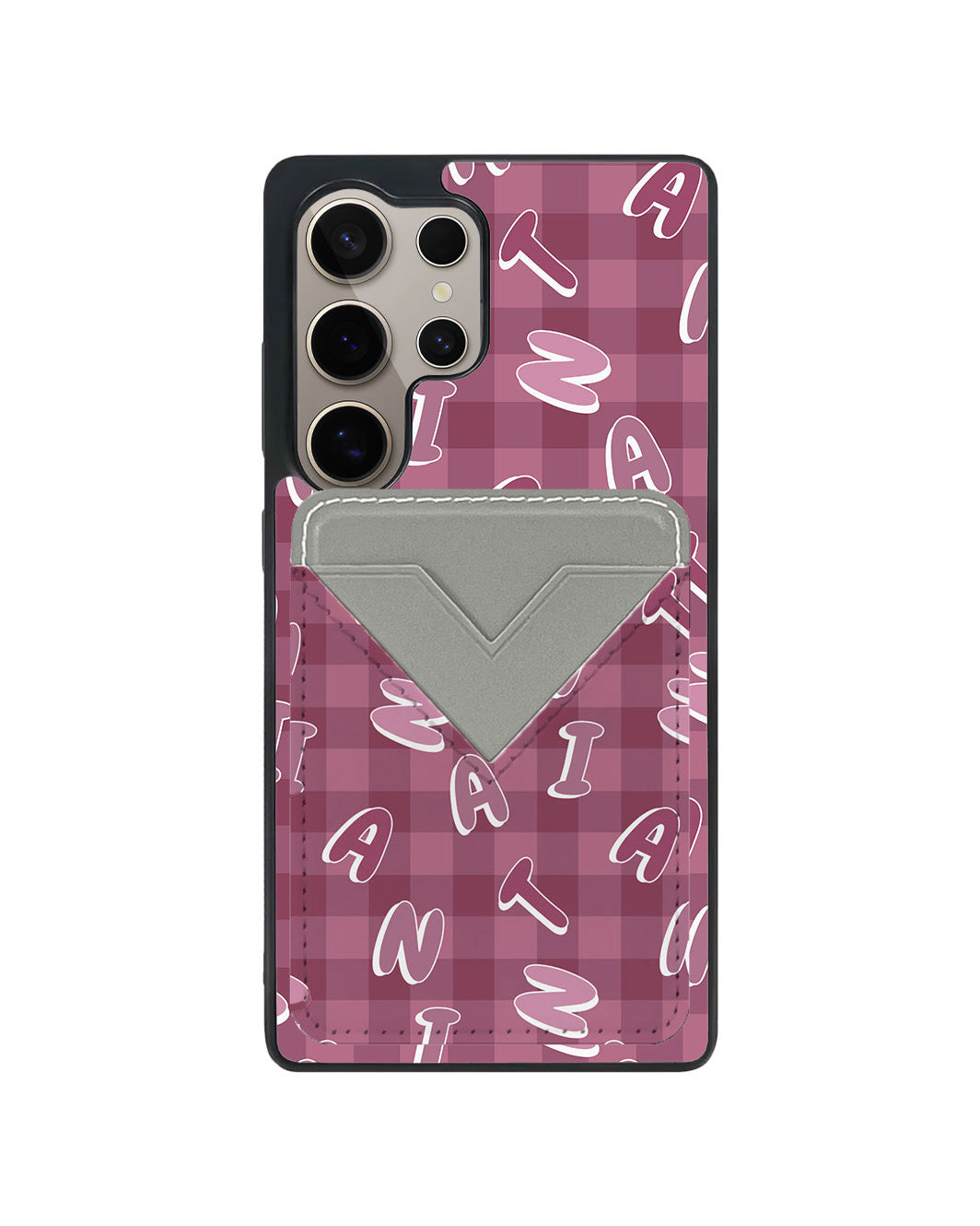 Android Avant Wallet Case - Custom Monogram 3.0 Checkered 2.0