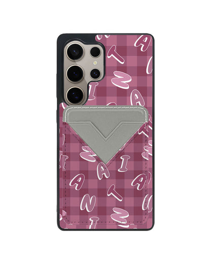 Android Avant Wallet Case - Custom Monogram 3.0 Checkered 2.0