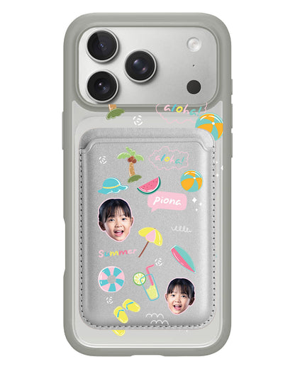 iPhone Magnetic Wallet Case - Face Grid Summer