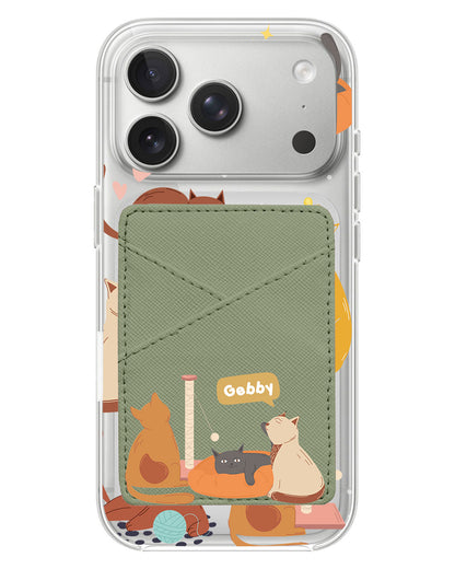 iPhone Phone Wallet Case - Playful Cat
