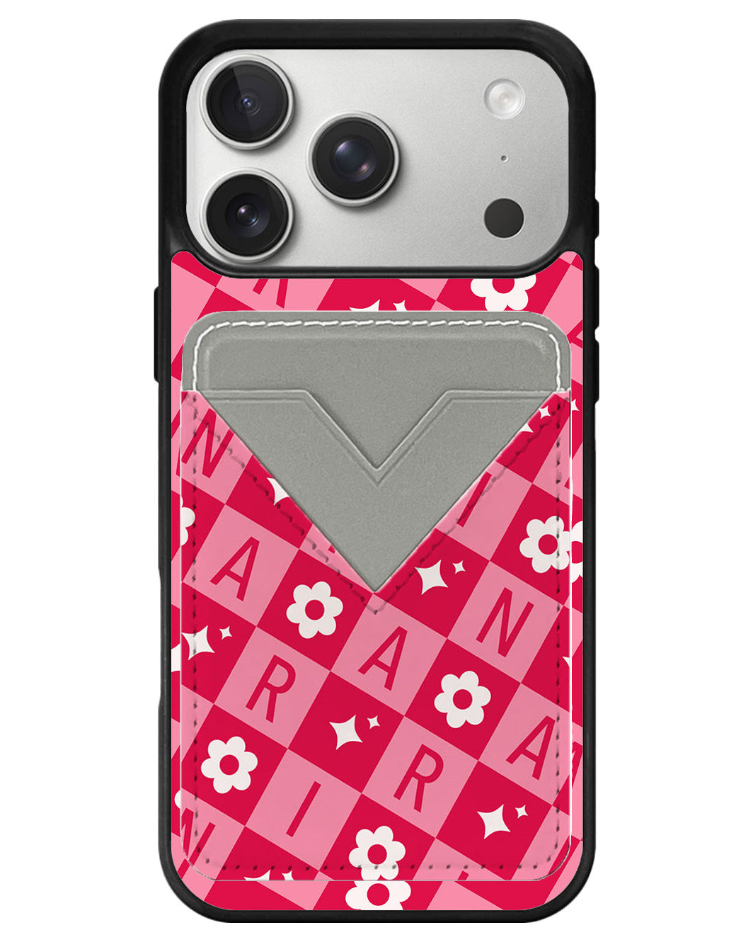 iPhone Avant Wallet Case - Flower Grid Monogram 1.0