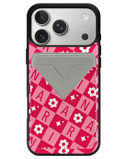 iPhone Avant Wallet Case - Flower Grid Monogram 1.0
