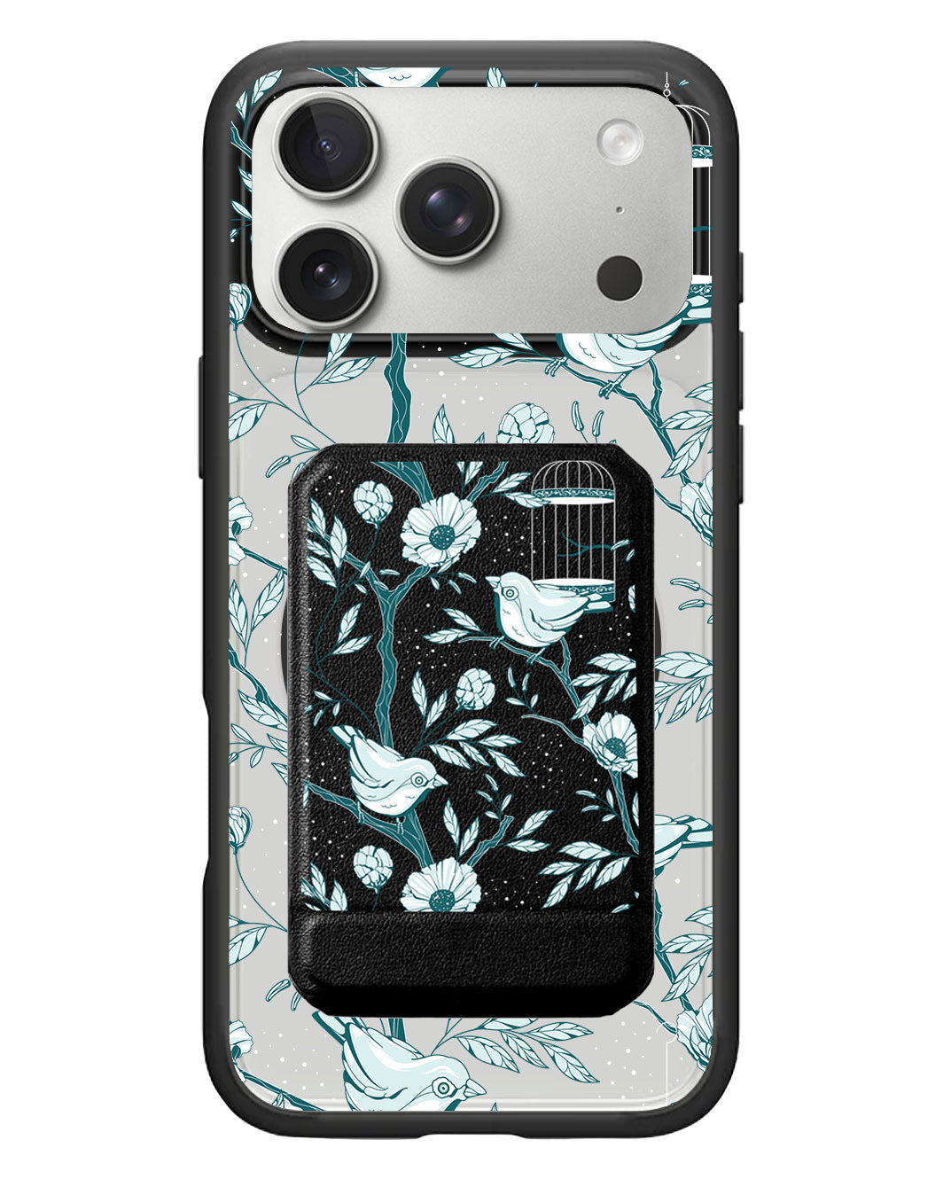 iPhone Magnetic Multifold Wallet - Lovebird Monochrome 6.0