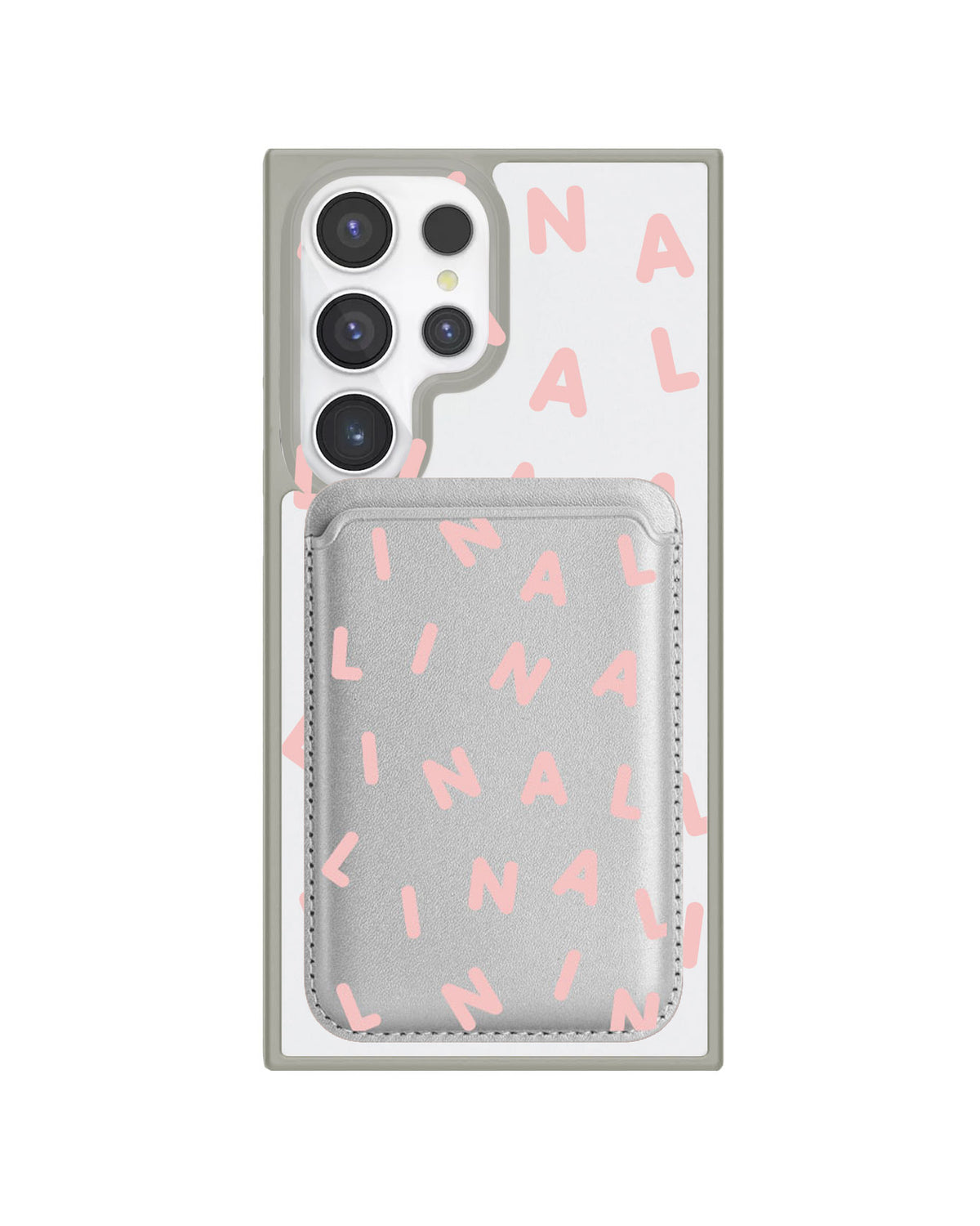 Android Magnetic Wallet Case - Monogram 2.0 Pink