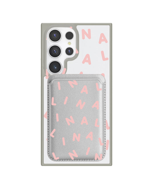 Android Magnetic Wallet Case - Monogram 2.0 Pink