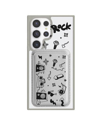 Android Magnetic Wallet Case - Rock N Roll Black