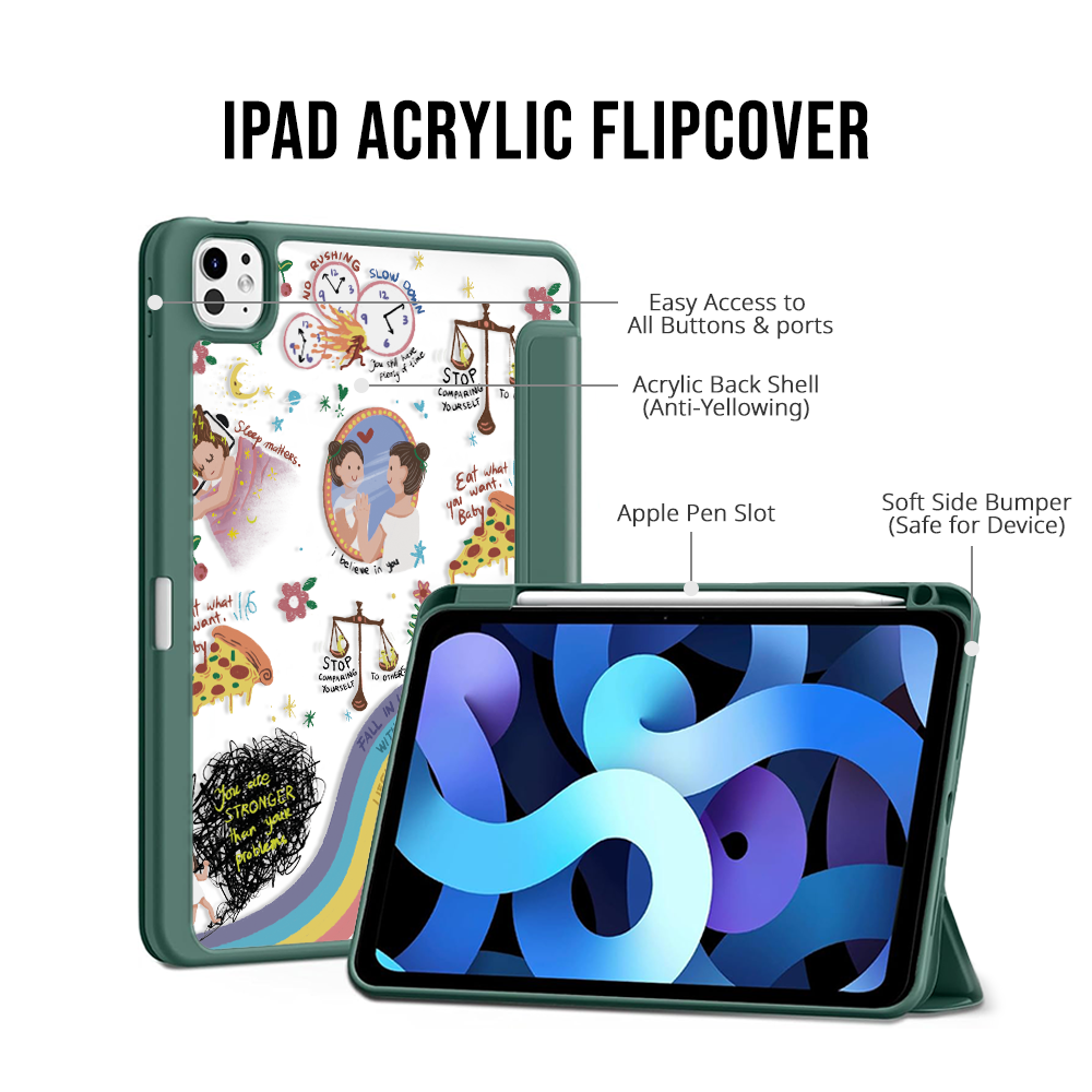iPad Acrylic Flipcover - Pet Grid Kitty Adventures
