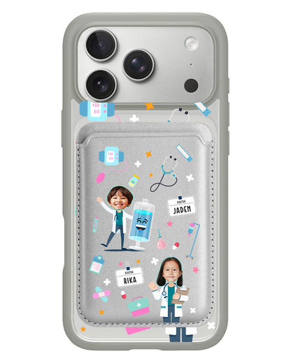 iPhone Magnetic Wallet Case - Face Grid Dream Doctor