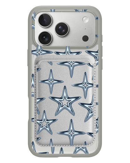 iPhone Magnetic Wallet Case - Chrome Star