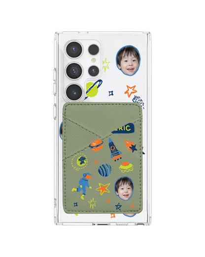 Android Phone Wallet Case - Face Grid Galaxy