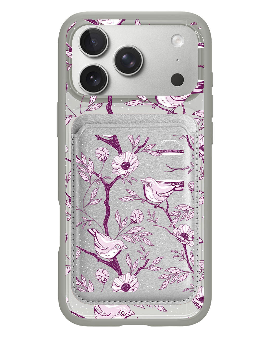 iPhone Magnetic Wallet Case - Lovebird Monochrome 5.0