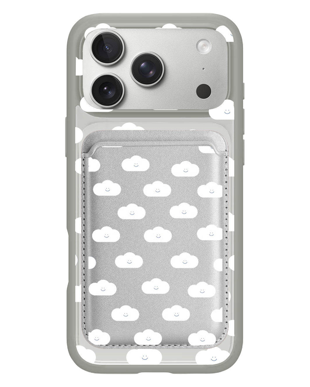 iPhone Magnetic Wallet Case - White Cloud