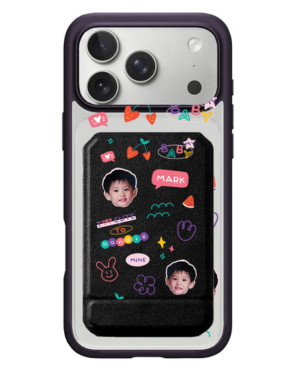 iPhone Magnetic Multifold Wallet - Face Grid