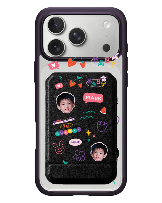 iPhone Magnetic Multifold Wallet - Face Grid
