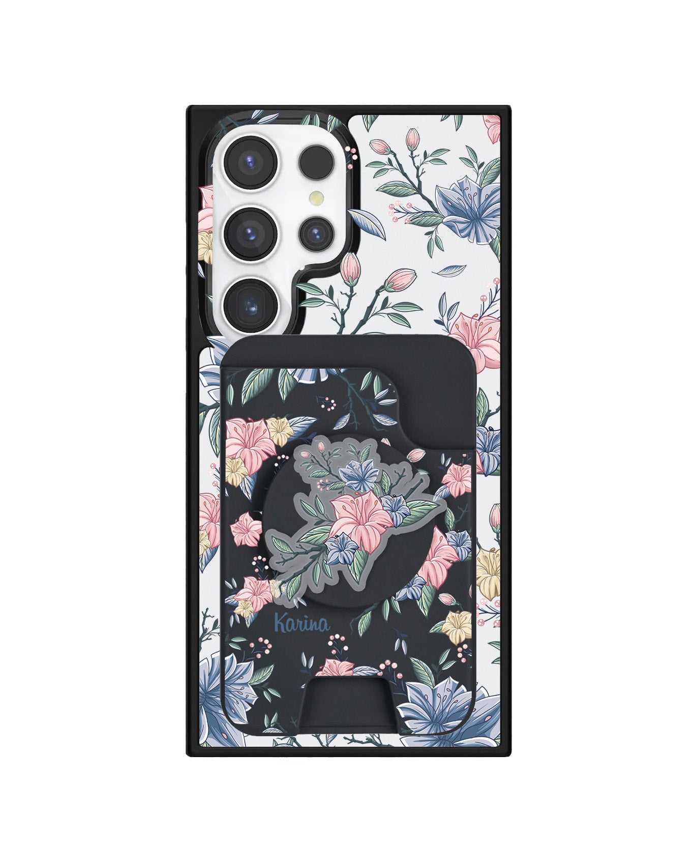 Android Magpop Wallet - Pink & Blue Floral
