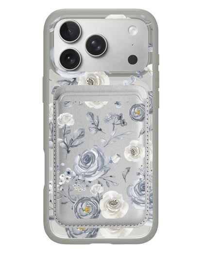 iPhone Magnetic Wallet Case - Blue Rose