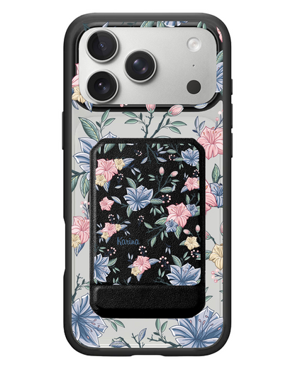 iPhone Magnetic Multifold Wallet - Pink & Blue Floral