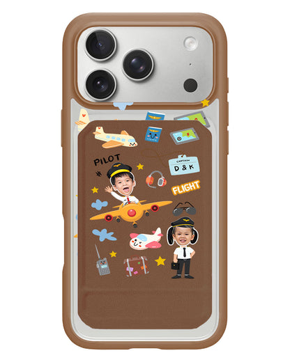 iPhone Magnetic Multifold Wallet - Face Grid Dream Pilot
