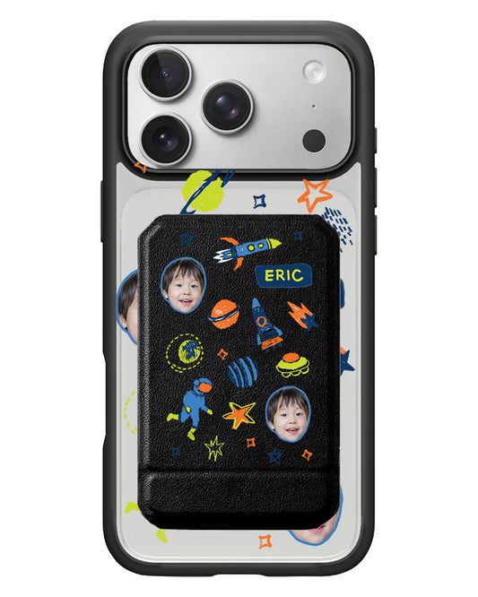 iPhone Magnetic Multifold Wallet - Face Grid Galaxy