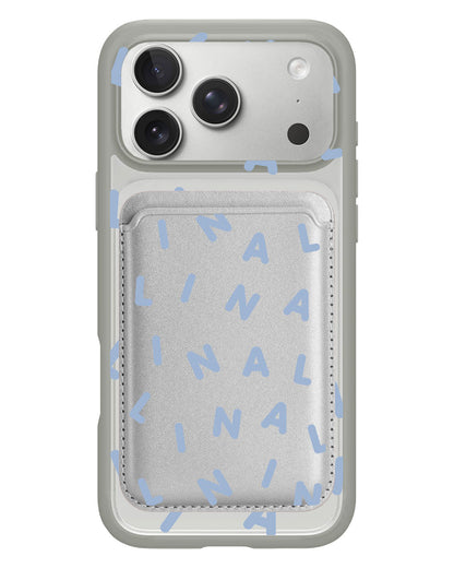 iPhone Magnetic Wallet Case - Monogram 2.0 Blue