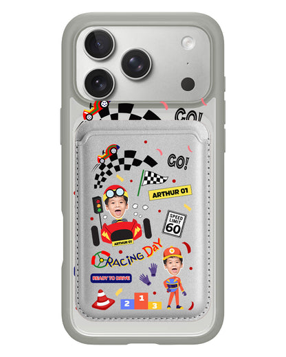 iPhone Magnetic Wallet Case - Face Grid Dream Racer