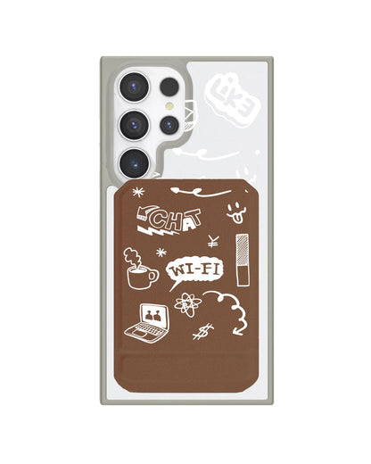 Android Magnetic Multifold Wallet - Social White