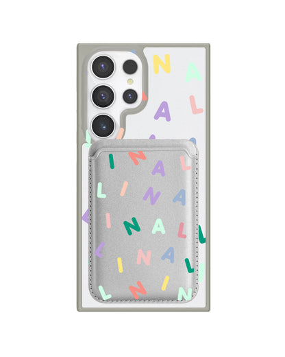 Android Magnetic Wallet Case - Monogram 2.0 Rainbow