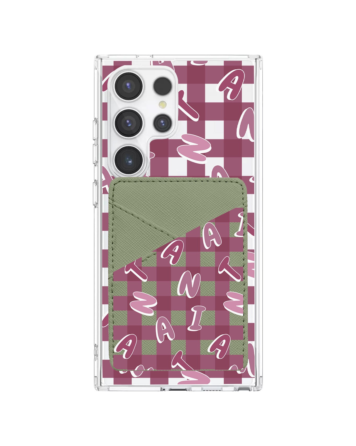 Android Phone Wallet Case - Checkered Monogram 2.0