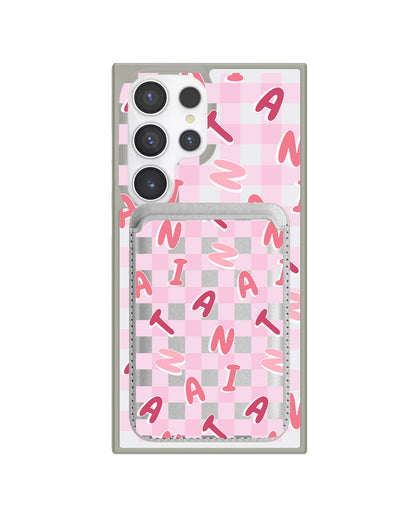 Android Magnetic Wallet Case - Checkered Monogram 1.0