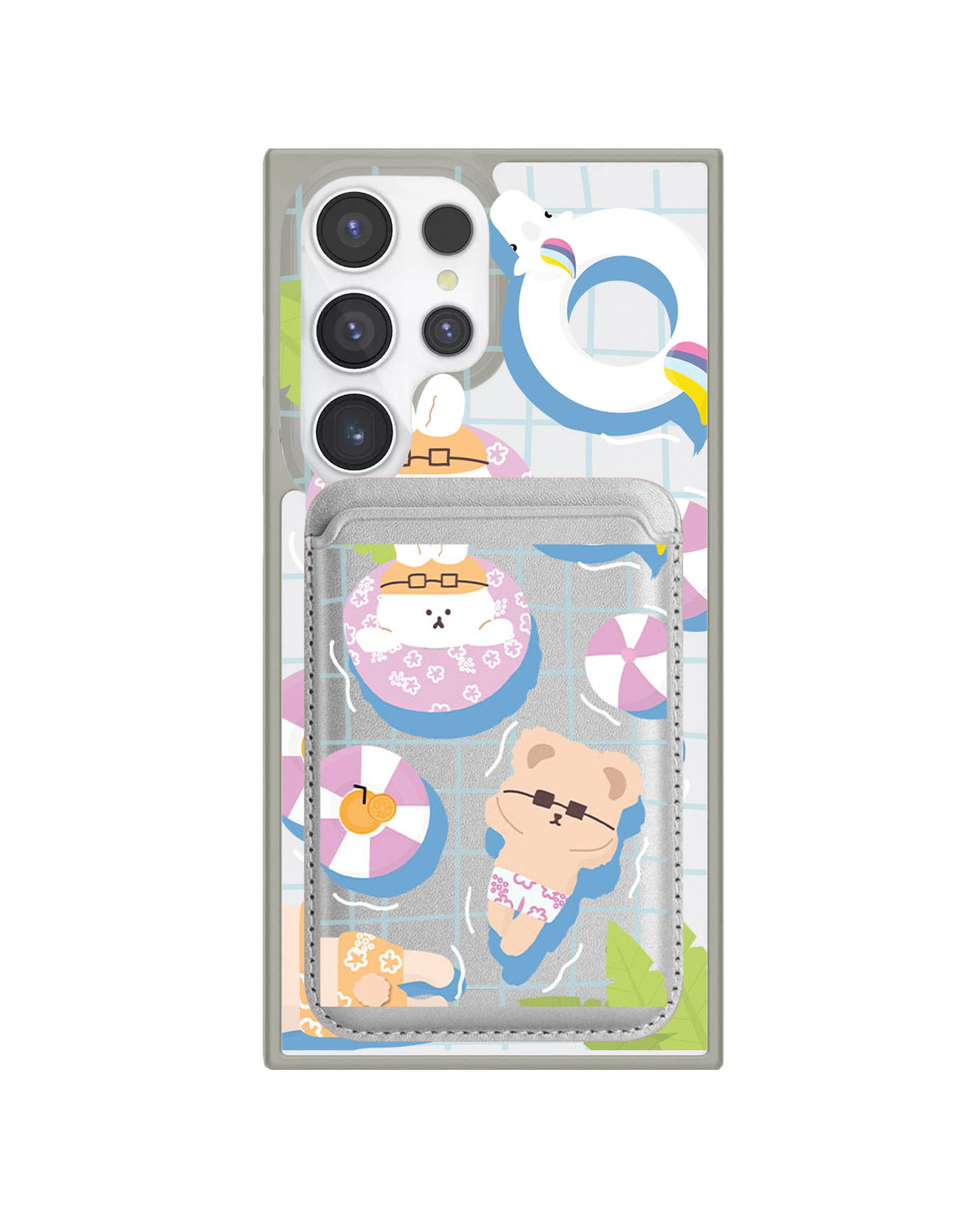 Android Magnetic Wallet Case - Pool Party Pink