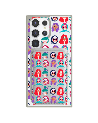 Android Magnetic Wallet Case - Cute Sweety Faces