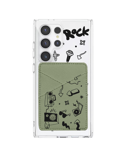 Android Phone Wallet Case - Rock N Roll Black