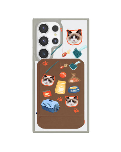 Android Magnetic Multifold Wallet - Pet Grid Kitty Adventures