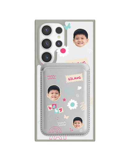 Android Magnetic Wallet Case - Face Grid Abstract