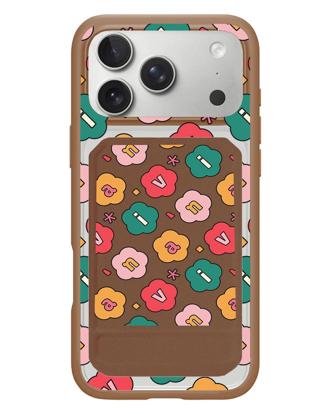 iPhone Magnetic Multifold Wallet - Flower Petals Monogram 3.0