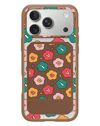 iPhone Magnetic Multifold Wallet - Flower Petals Monogram 3.0
