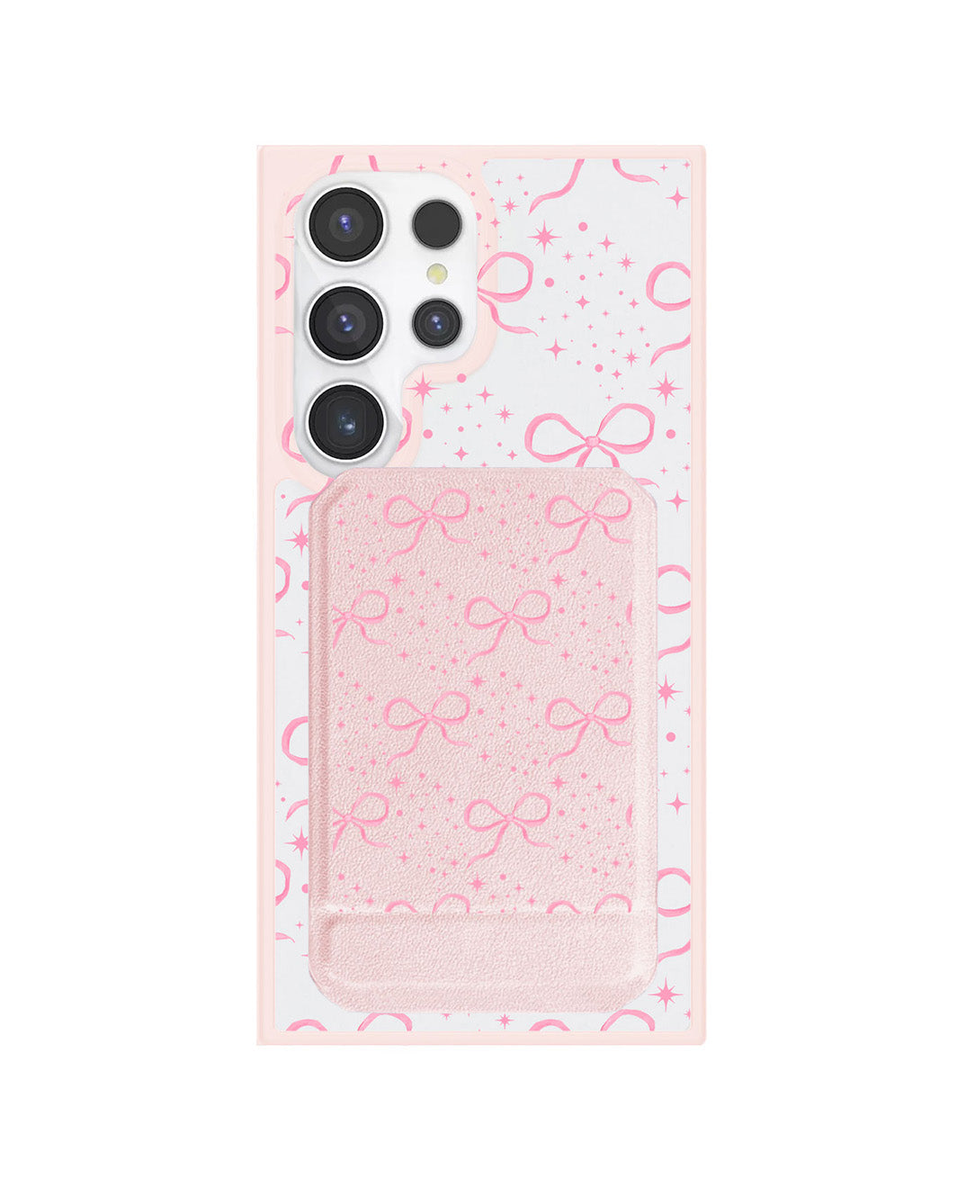 Android Magnetic Multifold Wallet - Coquette Glittery Bow