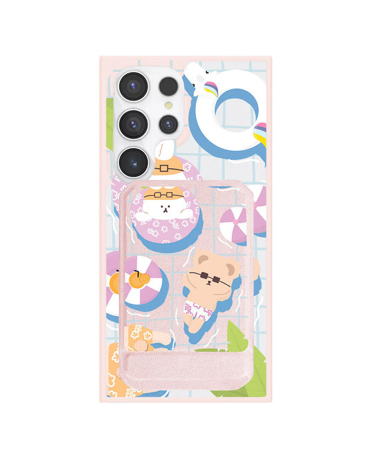 Android Magnetic Multifold Wallet - Pool Party Pink