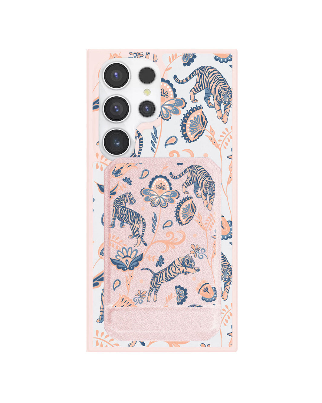 Android Magnetic Multifold Wallet - Tiger & Floral 5.0