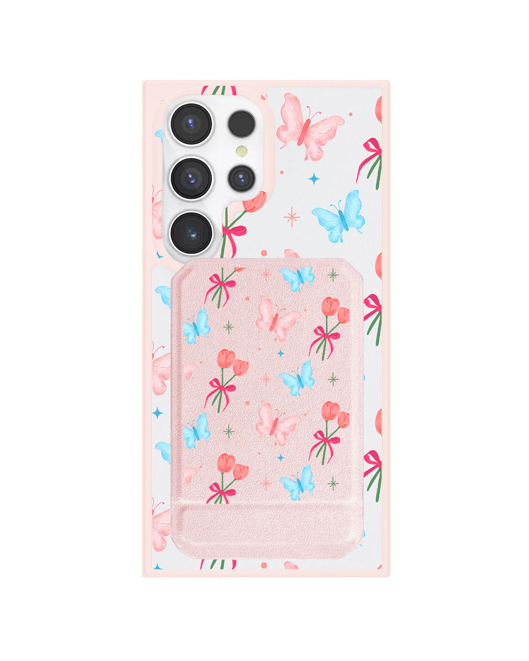 Android Magnetic Multifold Wallet - Coquette Butterfly