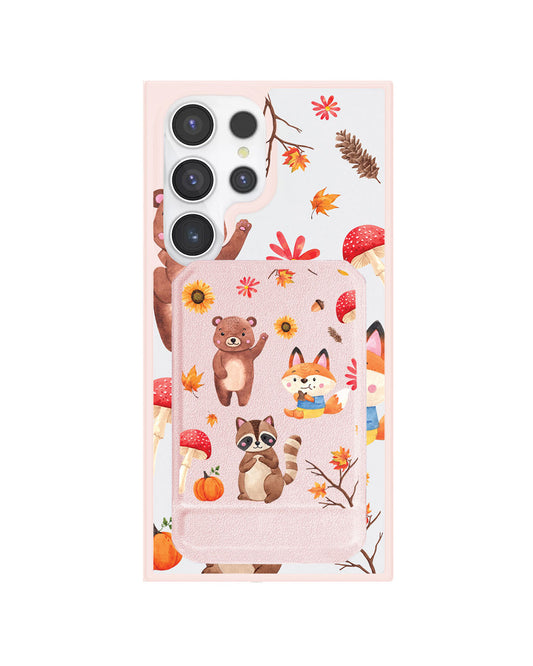 Android Magnetic Multifold Wallet - Autumn animals