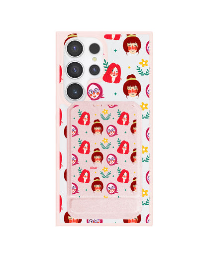 Android Magnetic Multifold Wallet - Lovely Faces