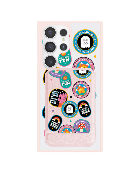 Android Magnetic Multifold Wallet - Monster Sticker Pack