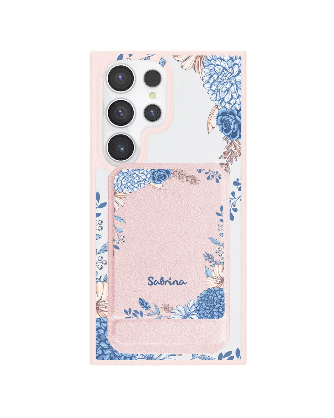 Android Magnetic Multifold Wallet - Blue Florals